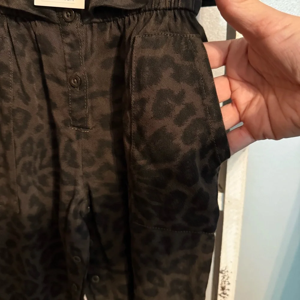 NWT Habitual Kids Brown Leopard Print Romper Toddler Girl Size 12 Mo